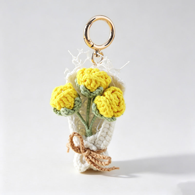 Crochet Flower Bouquet Keychain