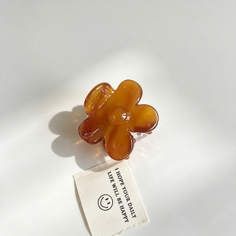 Small Flower Marbled Hair Claw