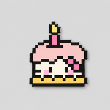 Pixel Cat Printed Acrylic Fridge Magnet