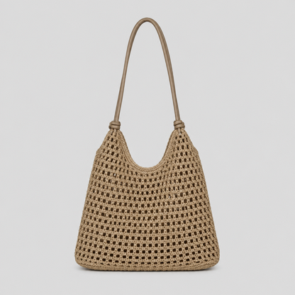 Open Stitch Shoulder Tote Bag