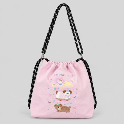 Nylon Drawstring Crossbody Bag