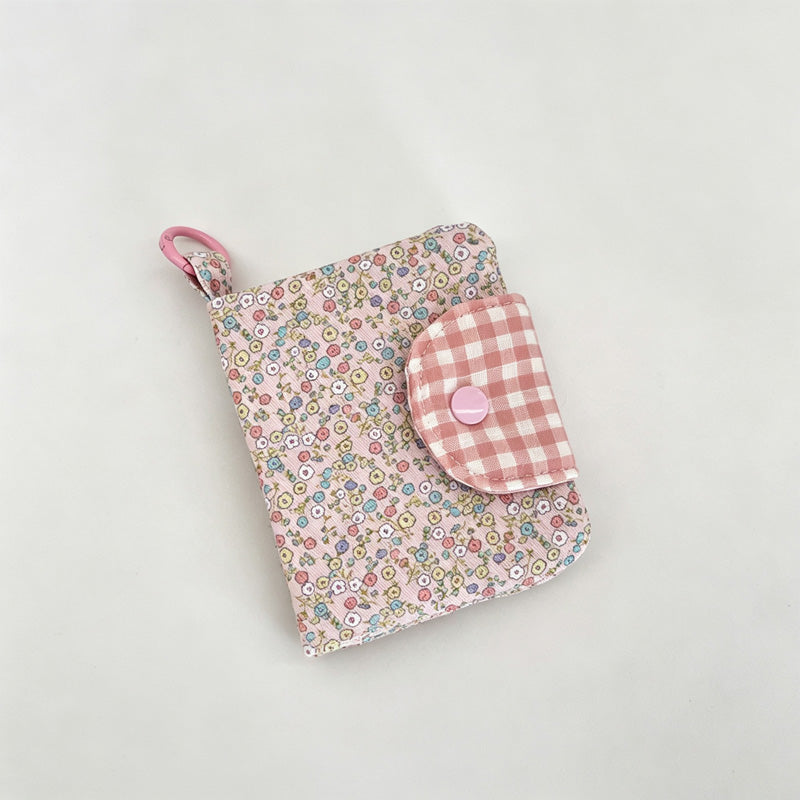 Floral Print Fabric Card Coin Purse