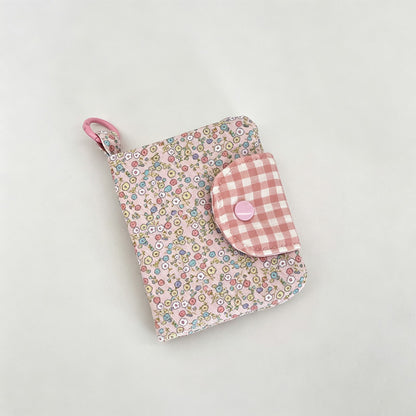 Floral Print Fabric Card Coin Purse