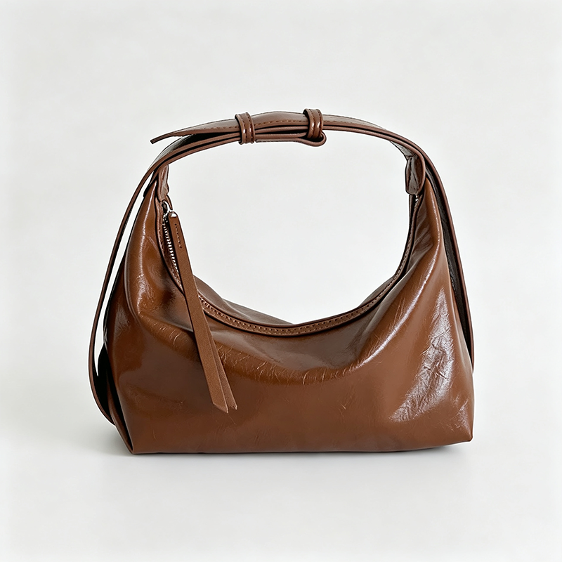 Solid Color Shoulder Handle Bag