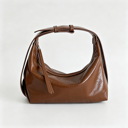 Solid Color Shoulder Handle Bag