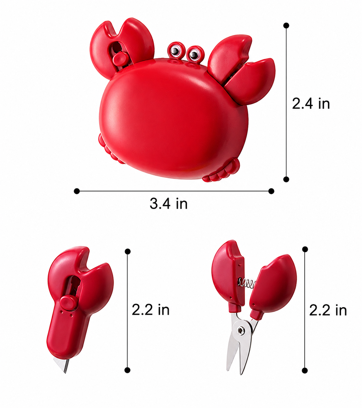 Little Crab Shaped Multi Functional Daily Bottle Opener/Scissor/Cutter