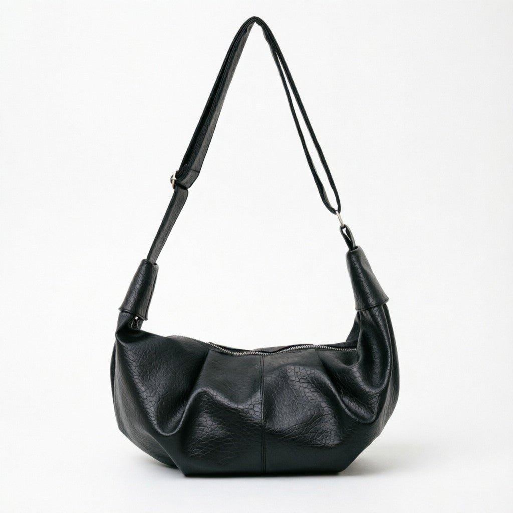 Soft Leather Crescent Hobo Bag - Shopdayla Wholesale - #2818