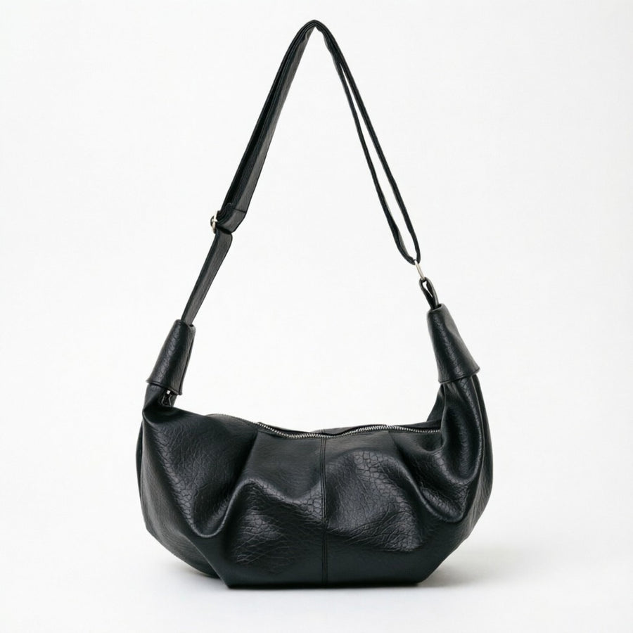 Soft Leather Crescent Hobo Bag - Shopdayla Wholesale - #2818