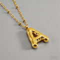 3D Bubble Letter Initial Necklace