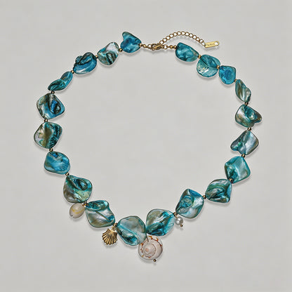 Blue Seashell & Pearl Jewelry - Shopdayla Wholesale - #8722