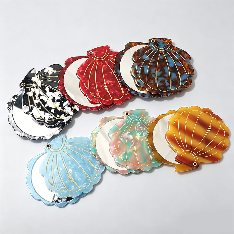 Vintage Seashell Acetate Compa - Shopdayla Wholesale - #2546