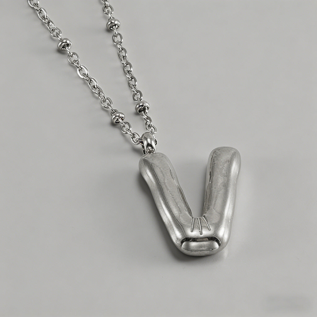 3D Bubble Letter Initial Neckl - Shopdayla Wholesale - #7154