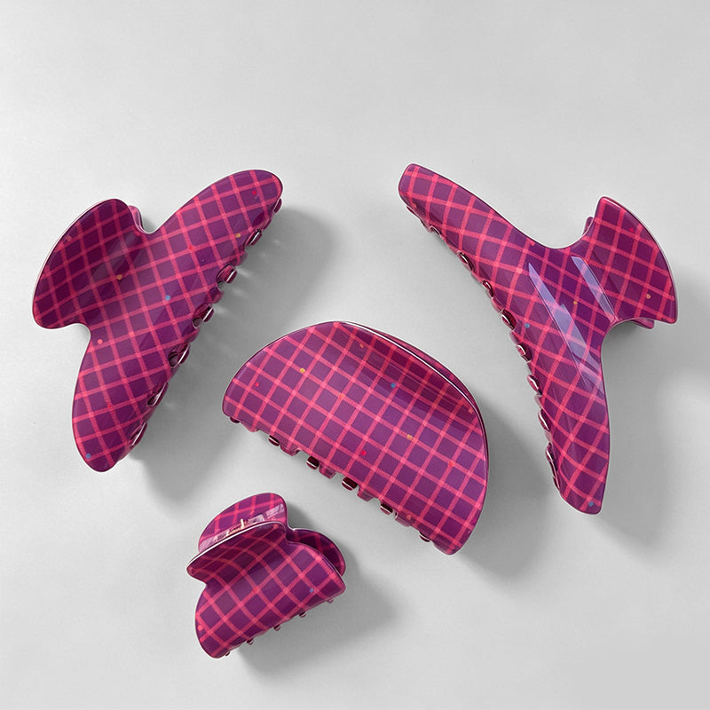 Elegant Rose Pink Plaid Patter - Shopdayla Wholesale - #9458