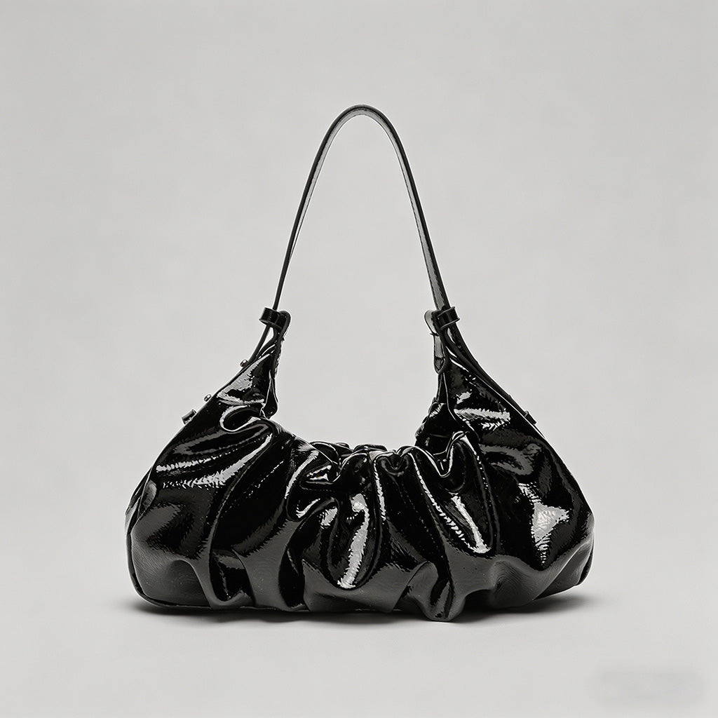 Patent Leather Ruched Shoulder - Shopdayla Wholesale - #1938