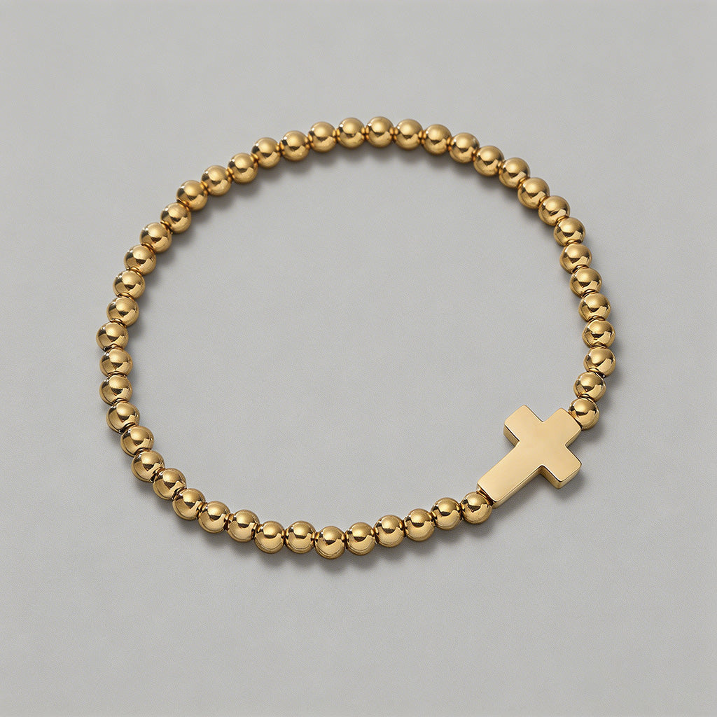 Cross Beaded Stretch Bracelet - Shopdayla Wholesale - #1266
