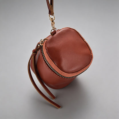 Mini Leather Cylinder Pouch - Shopdayla Wholesale - #8306