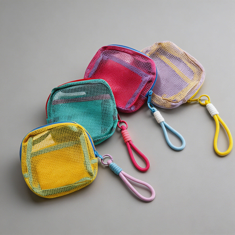 Block Mesh Mini Pouch - Shopdayla Wholesale - #8530