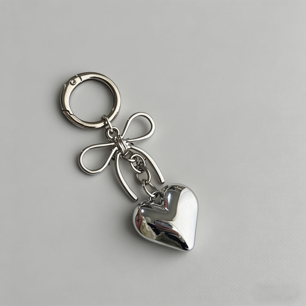 Silver Bow Heart Pendant Bag C - Shopdayla Wholesale - #7426