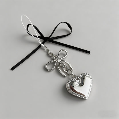 Silver Bow Heart Pendant Bag C - Shopdayla Wholesale - #4658