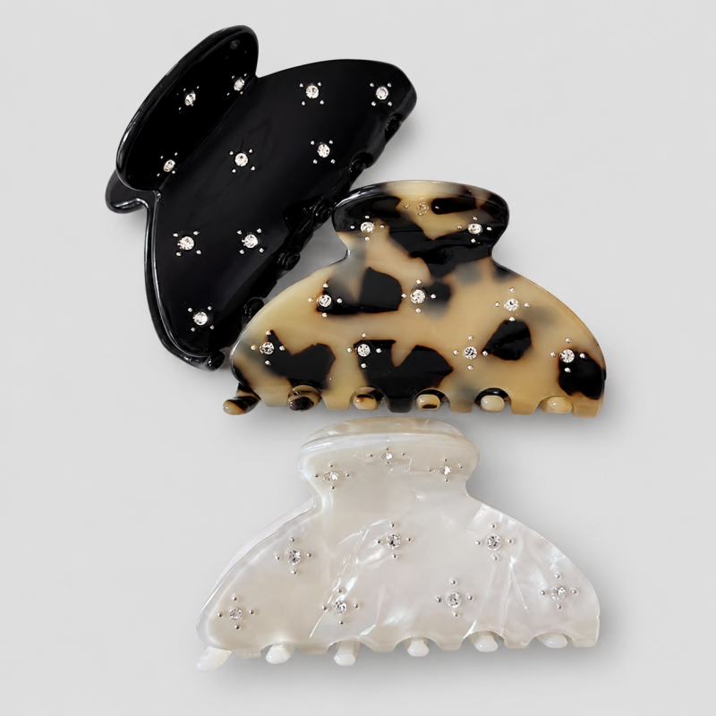 Starry Rhinestone Acetate Hair Claw Clip Accessory