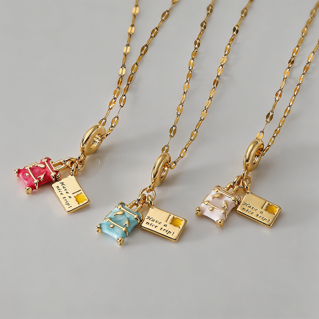 Enamel Travel Charm Lip Chain - Shopdayla Wholesale - #5490