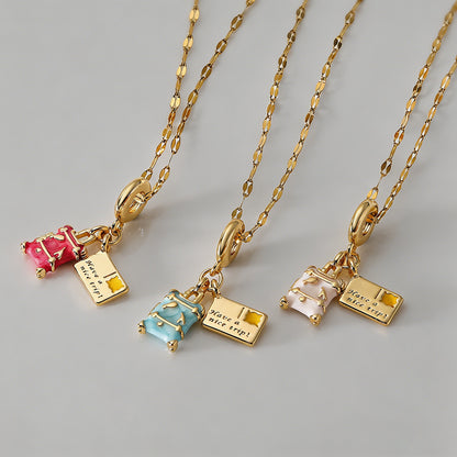 Enamel Travel Charm Lip Chain - Shopdayla Wholesale - #5490