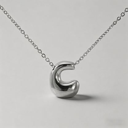 3D Bubble Letter Initial Neckl - Shopdayla Wholesale - #3538