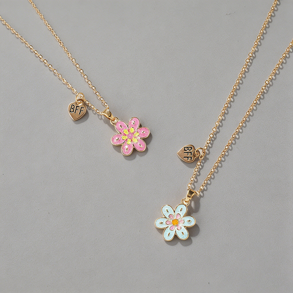 Flower Pendant BFF Friendship - Shopdayla Wholesale - #4562