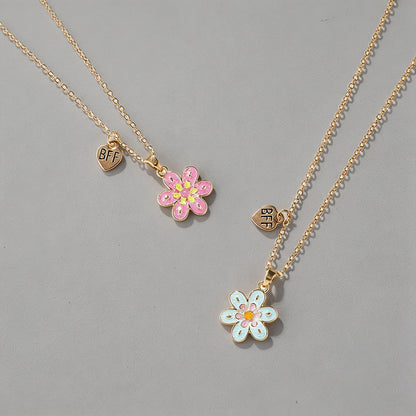 Flower Pendant BFF Friendship - Shopdayla Wholesale - #4562
