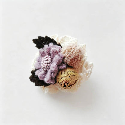 Playful Strawberry Rabbit Floral Brooch