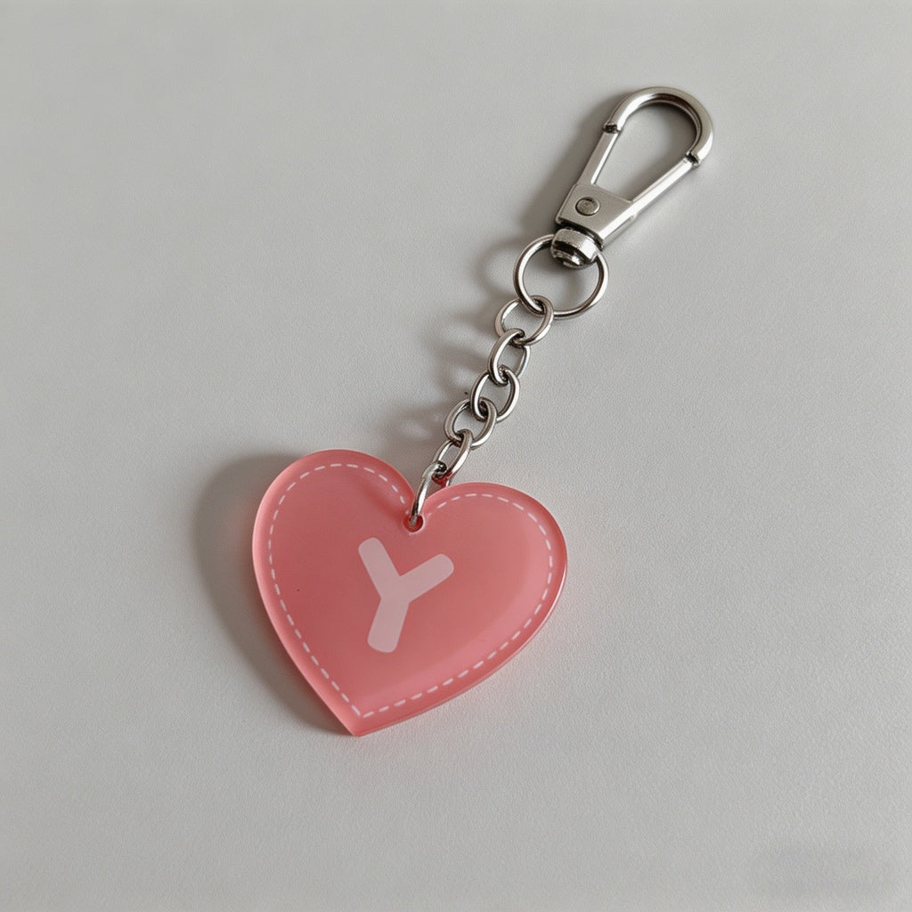 Pink Heart Acrylic Letter Keyc - Shopdayla Wholesale - #2594