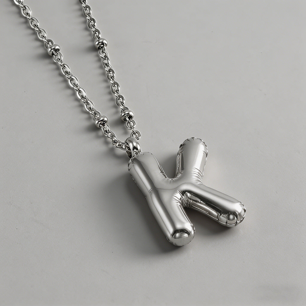 3D Bubble Letter Initial Neckl - Shopdayla Wholesale - #7602