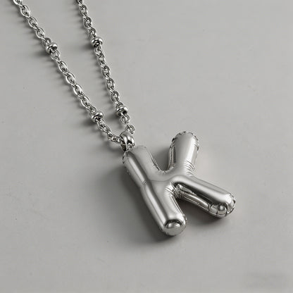 3D Bubble Letter Initial Neckl - Shopdayla Wholesale - #7602