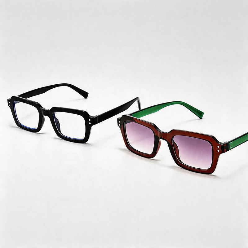 Retro Square Studded Sunglasse - Shopdayla Wholesale - #2434