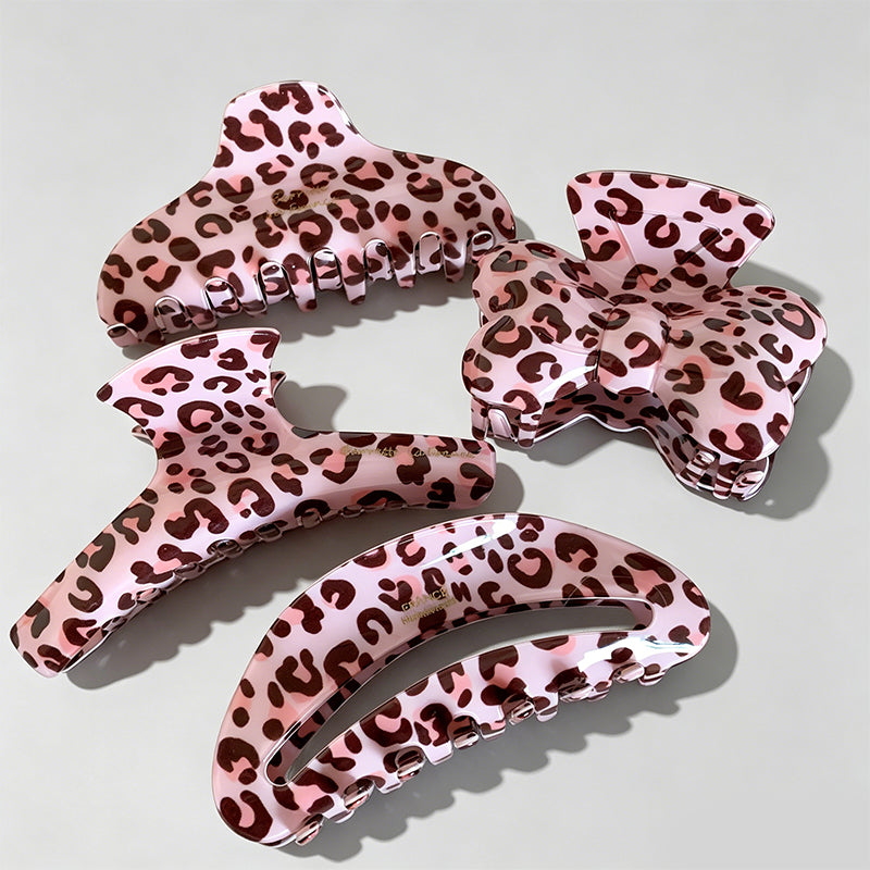 Sweet Cool Pink Leopard Bow Ha - Shopdayla Wholesale - #1330