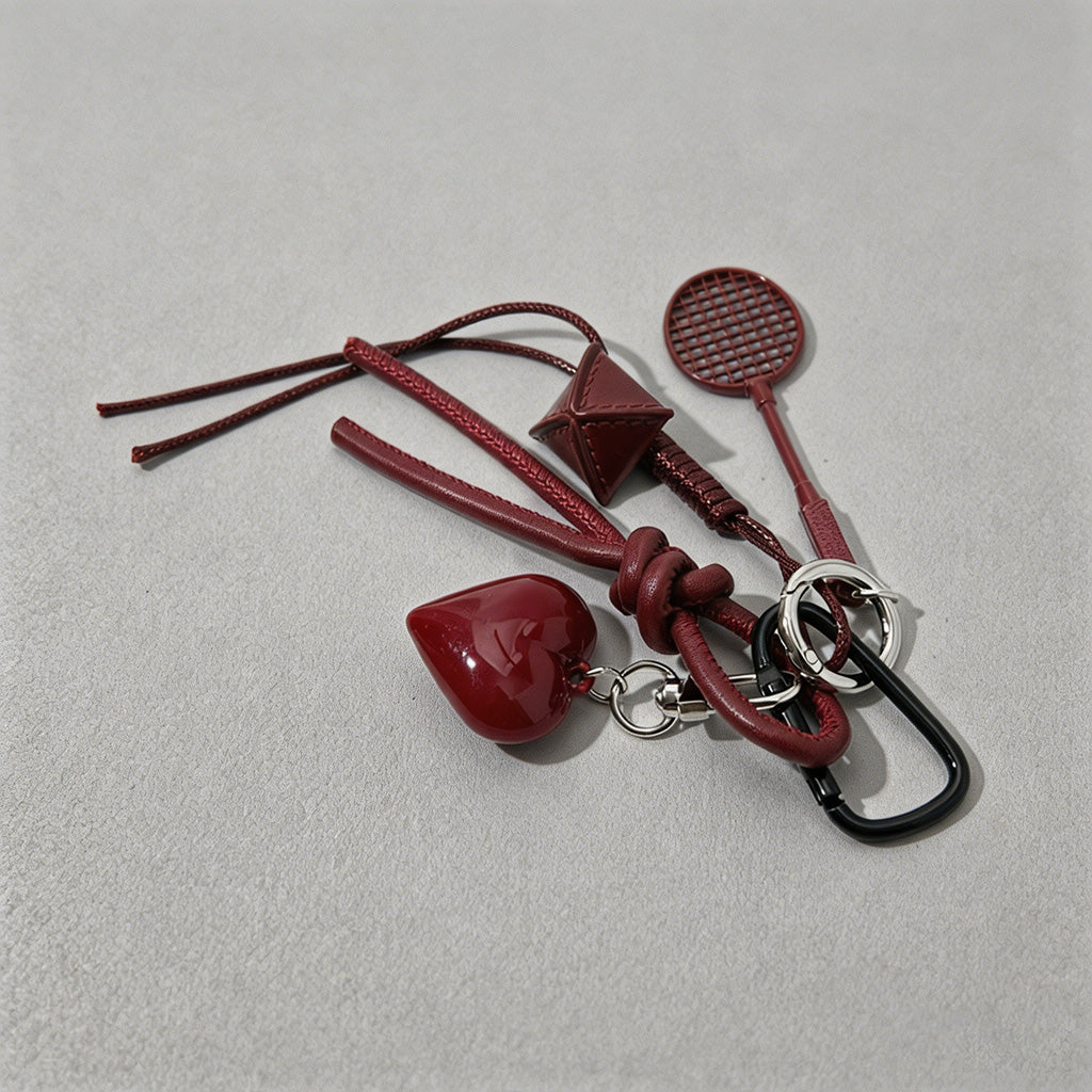 Heart & Tennis Racket Bag Char - Shopdayla Wholesale - #5858
