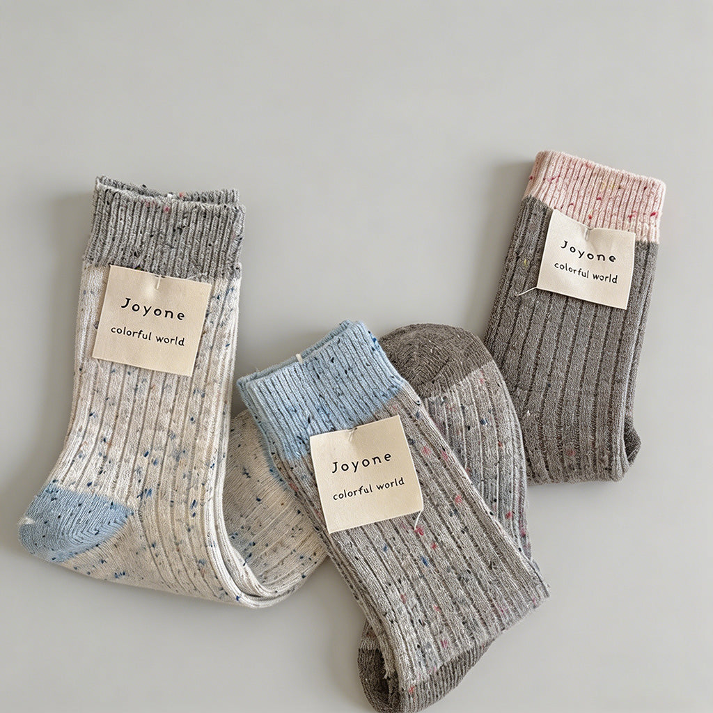 Speckled Yarn Colorblock Crew - Shopdayla Wholesale - #5378