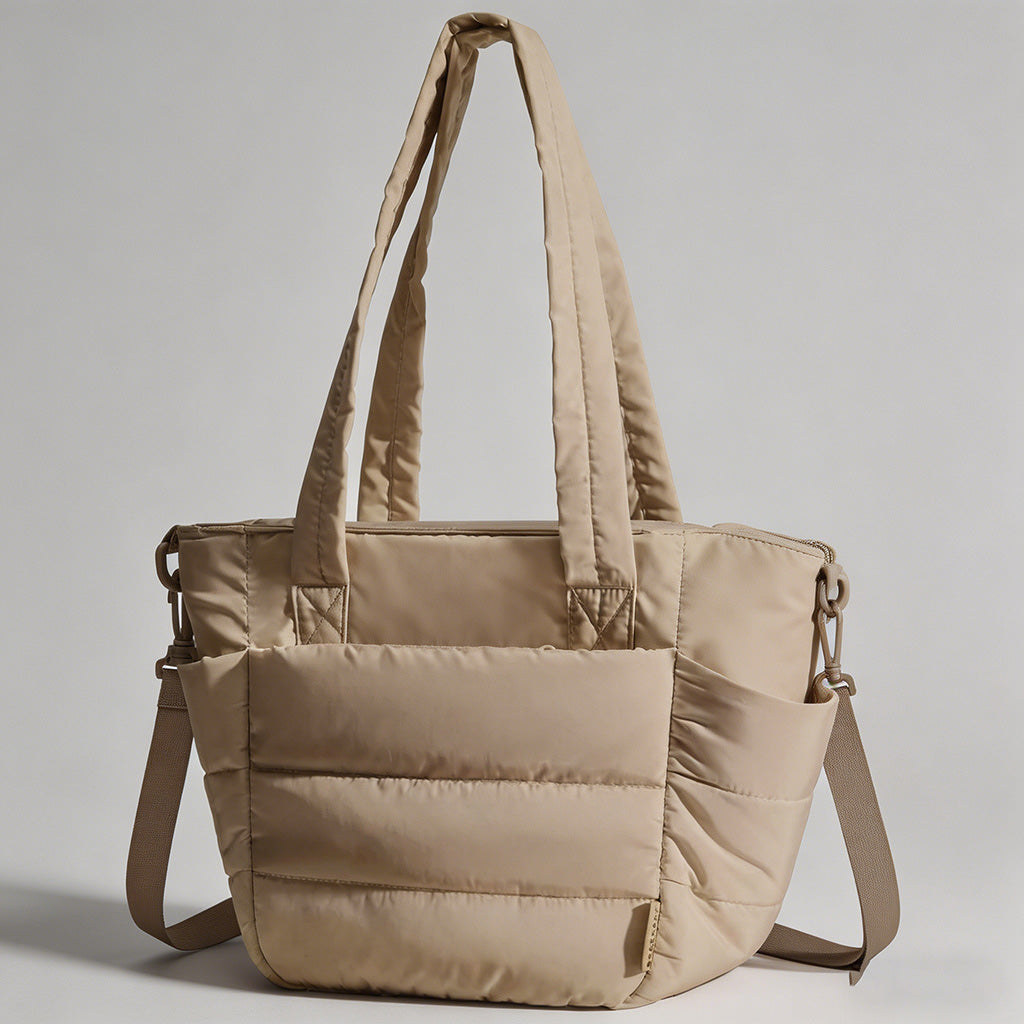 Quilted Multi-Pocket Tote Bag - Shopdayla Wholesale - #9394