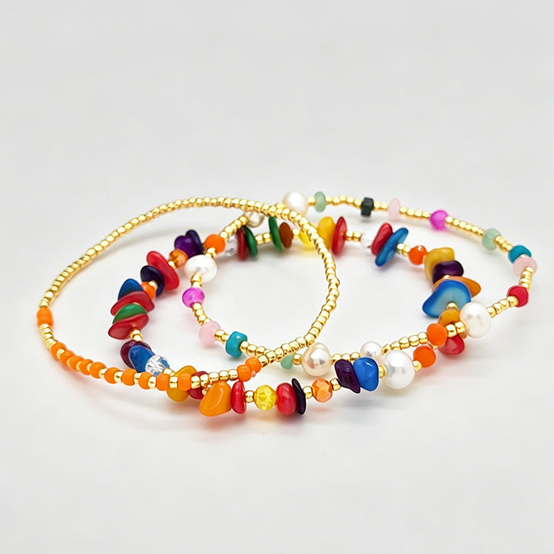 Simple Rainbow Beaded Bracelet - Shopdayla Wholesale - #7970