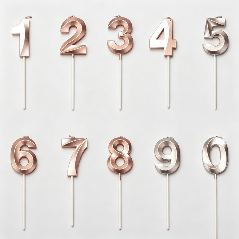Metallic Gold‑Plated Number Bi - Shopdayla Wholesale - #9938