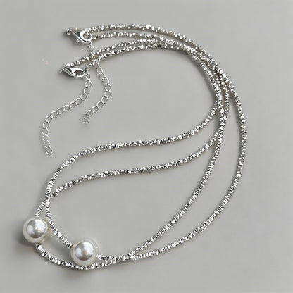 Sparkle Chain Pearl Pendant La - Shopdayla Wholesale - #6402
