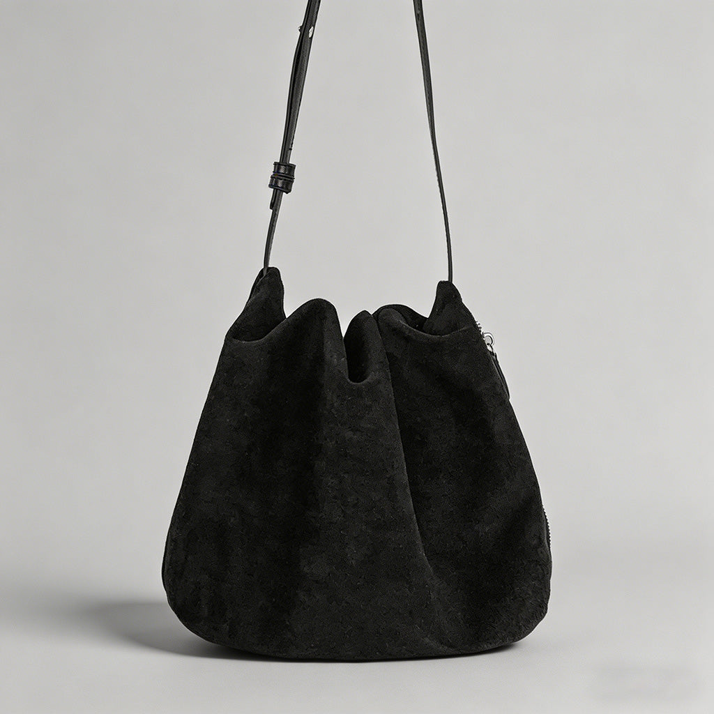 Faux Suede Ruched Hobo Shoulde - Shopdayla Wholesale - #6802