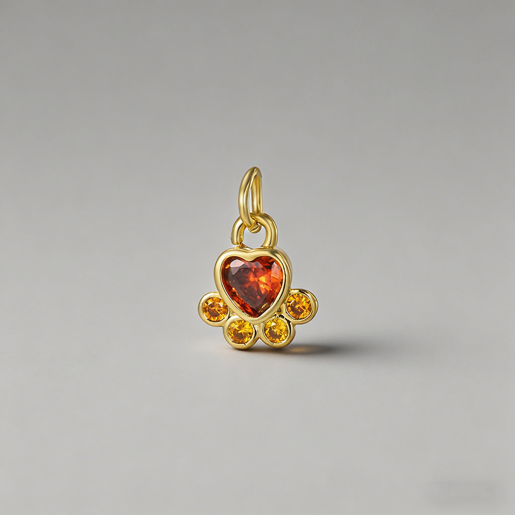 18K Gold Plated Cat Paw Heart - Shopdayla Wholesale - #1618
