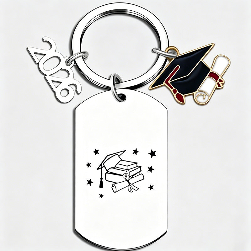 2026 Graduation Stainless Steel Laser Engraved Keychain
