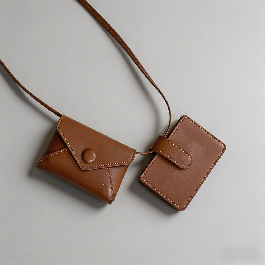 Minimalist Dual-Pouch Genuine - Shopdayla Wholesale - #0994