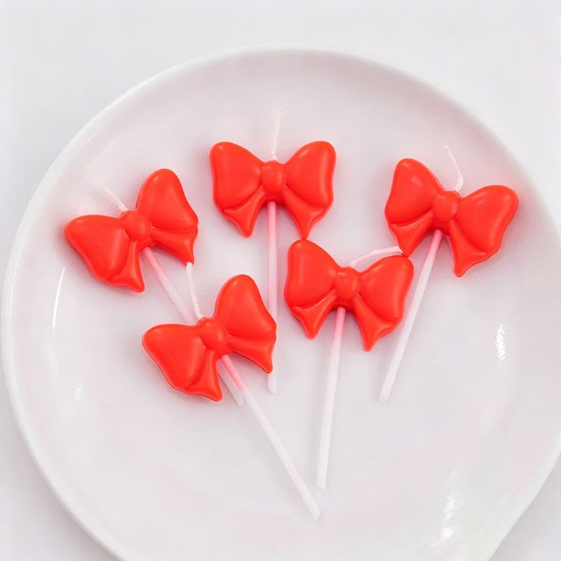 Bow Shaped Birthday Candles (5 - Shopdayla Wholesale - #0402