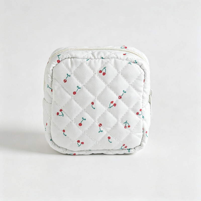 Floral Quilted Square Storage Pouch