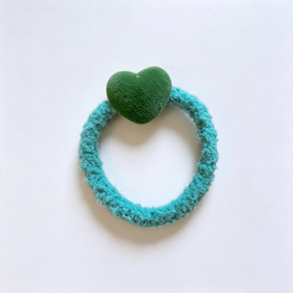 Heart Plush Decor Elastic Hair Tie