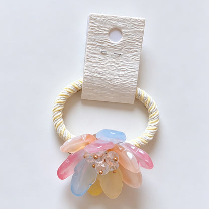 Colorful Beaded Flower Shape Hair Tie