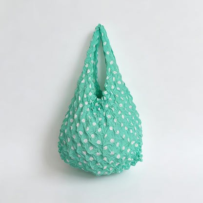 Polka‑Dot Foldable Shopping Pouch